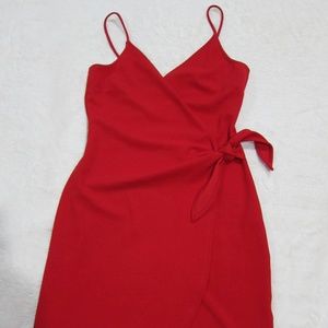 Red Body-Con Wrap Dress